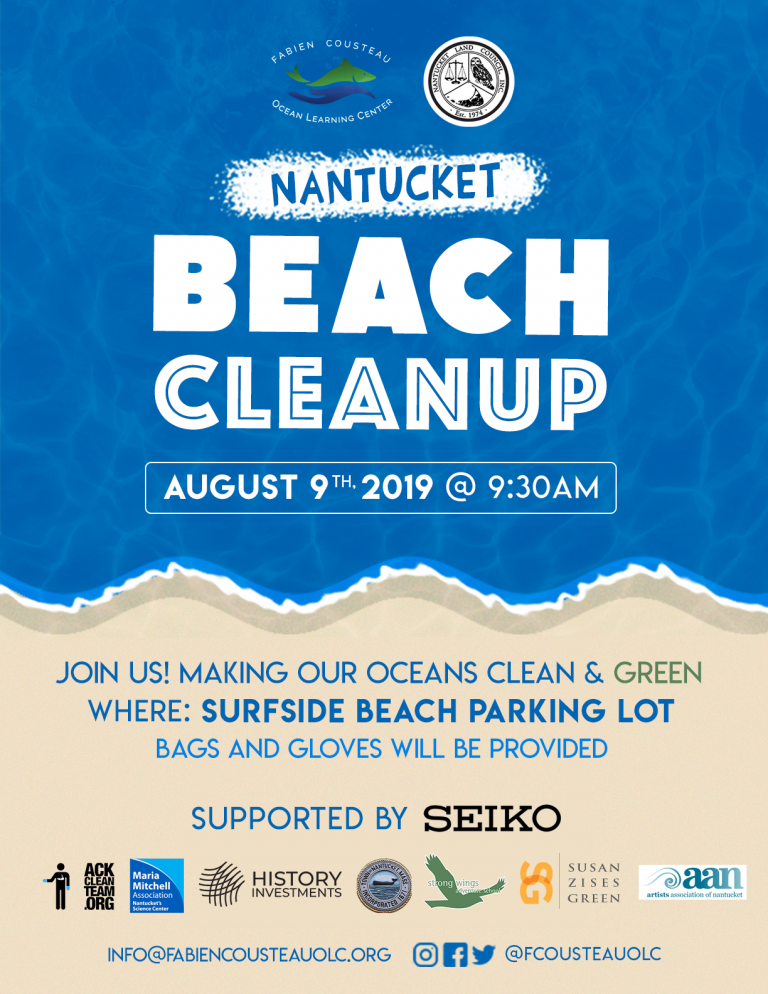 2019 NLC OLC Beach Cleanup Flyer - Nantucket Land Council